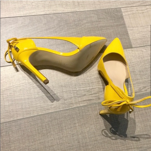 Zara, Size 7.5, Yellow heels, like new, worn only once - Picture 4 of 4